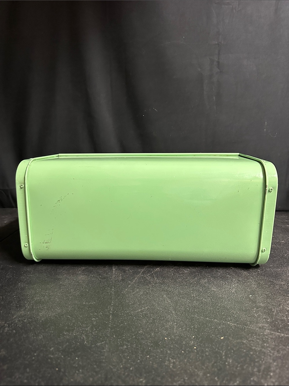 Vintage light sea green Bread Box Countertop Storage - enamelware - Picture 7 of 10